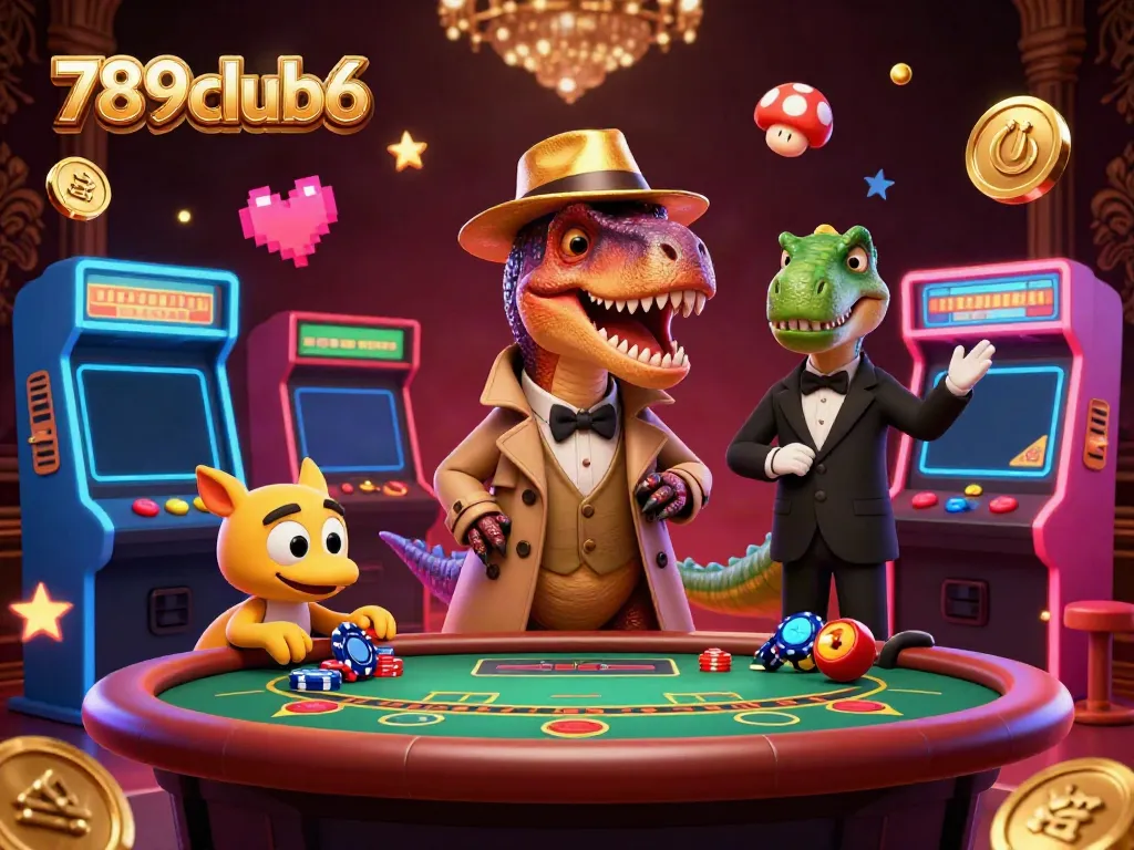 Engage with the excitement of 789club6 through thrilling blackjack action featuring a sneaky velociraptor.