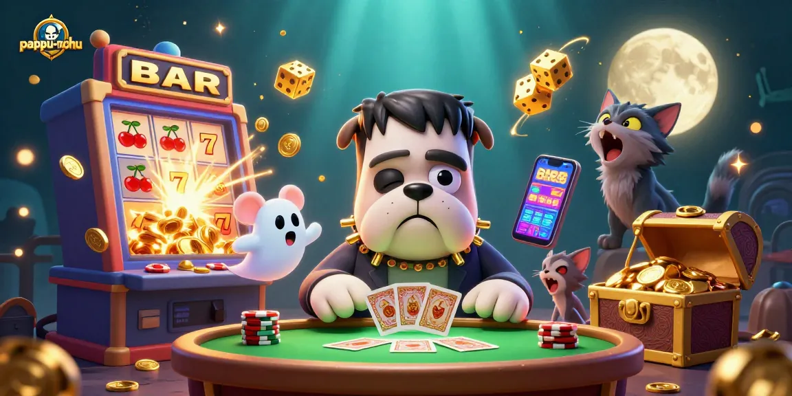 Pappu-nohu engaging players with a lively slot game scene featuring cartoon characters and vibrant casino elements.