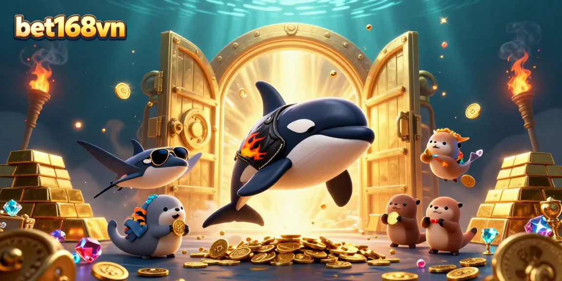Experience excitement at bet168vn with thrilling underwater casino adventures featuring vibrant characters and treasures.