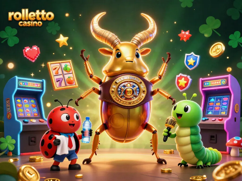 rolletto casino offers an exciting gaming experience with vibrant slot elements and 3D characters.