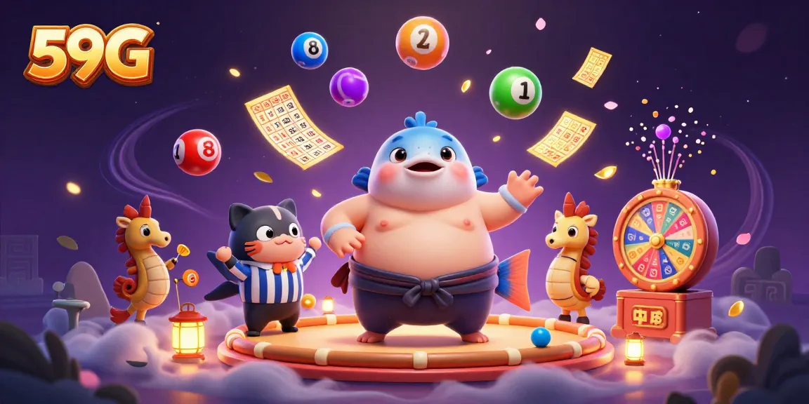 Win exciting rewards with 59G in an underwater casino scene featuring vibrant characters and game elements.