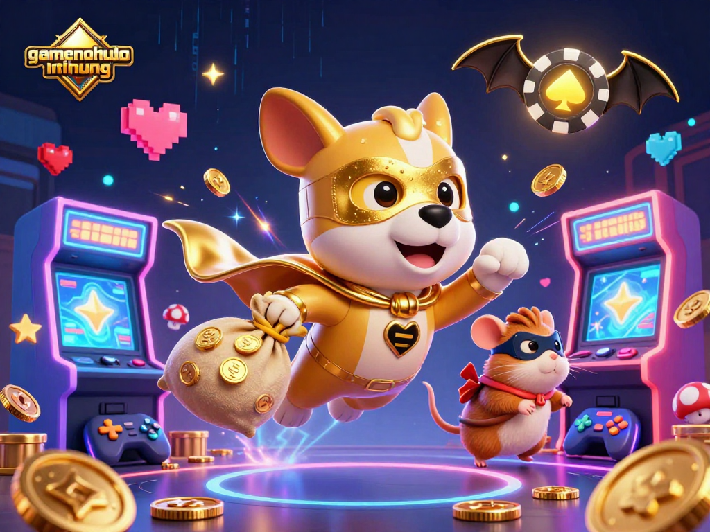 Join the fun at gamenohudoithuong with a lively illustration of superheroes flying over exciting gaming elements!