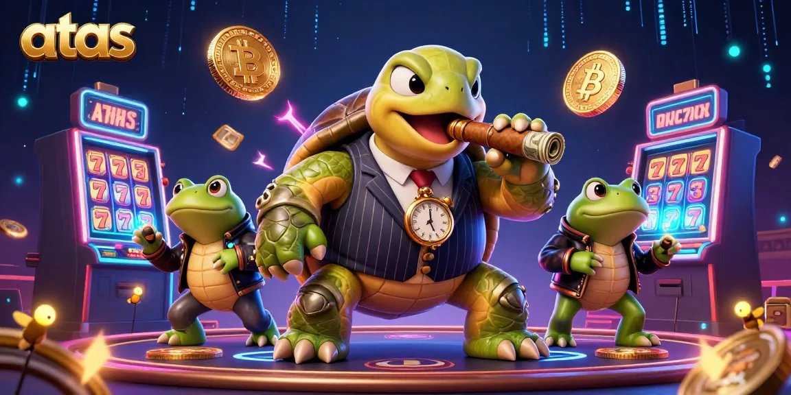 Spin and win at the atas casino featuring vibrant characters and dynamic gaming elements.