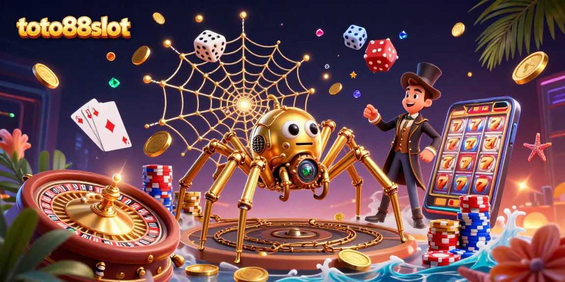Spin the reels with toto88slot in a vibrant 3D casino scene filled with excitement and rewards.