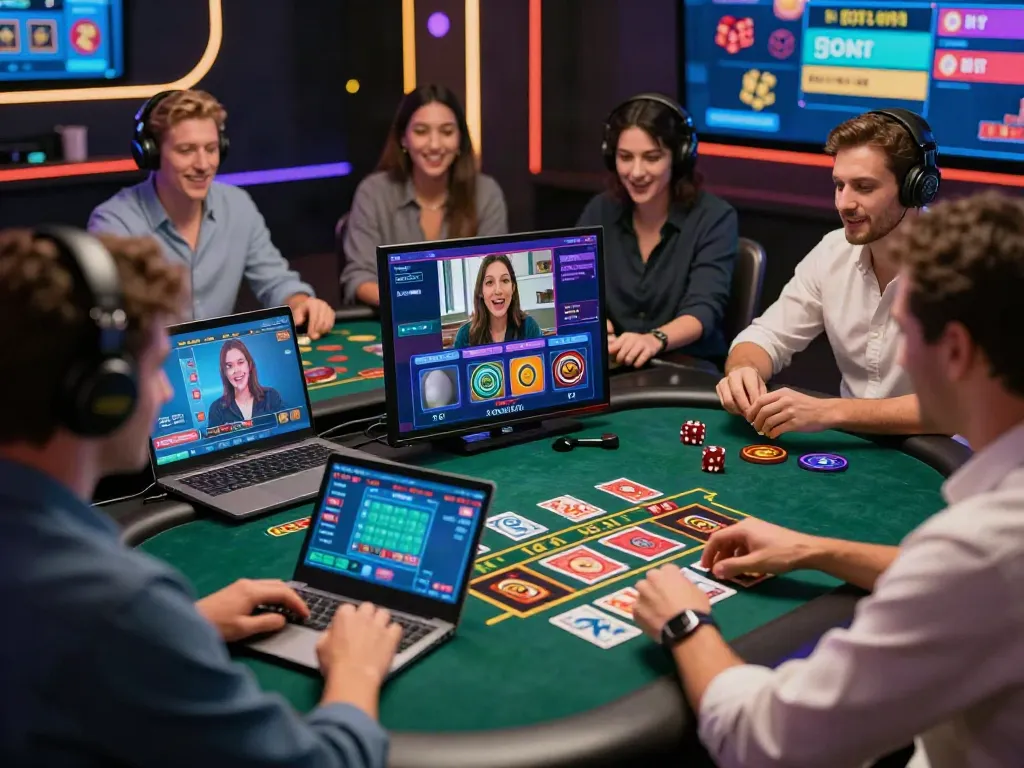 Exciting online gaming experience with diverse players at 9bet.com engaging in live casino games.