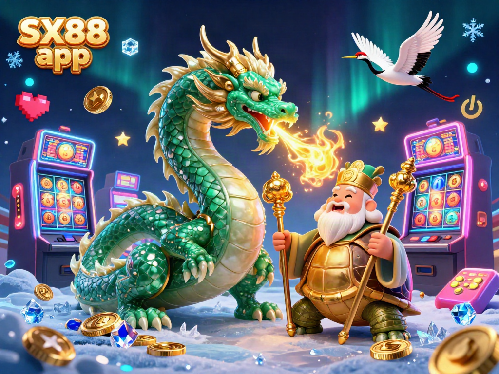 Engage with the exciting SX88 app featuring dragons, games, and vibrant casino elements.