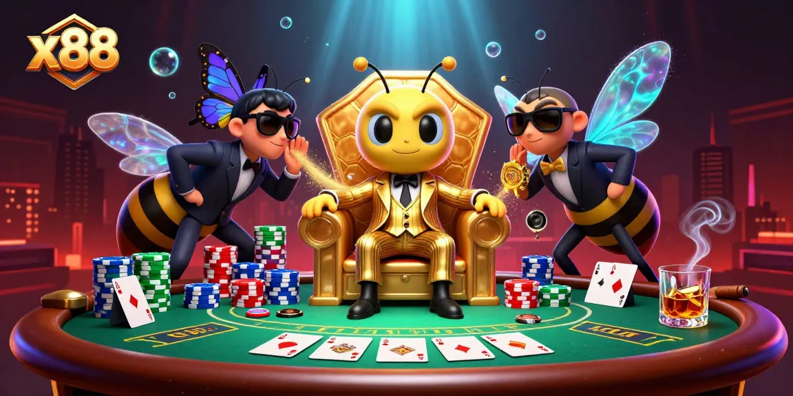 x88 players strategizing at a lively poker table in a dynamic casino setting
