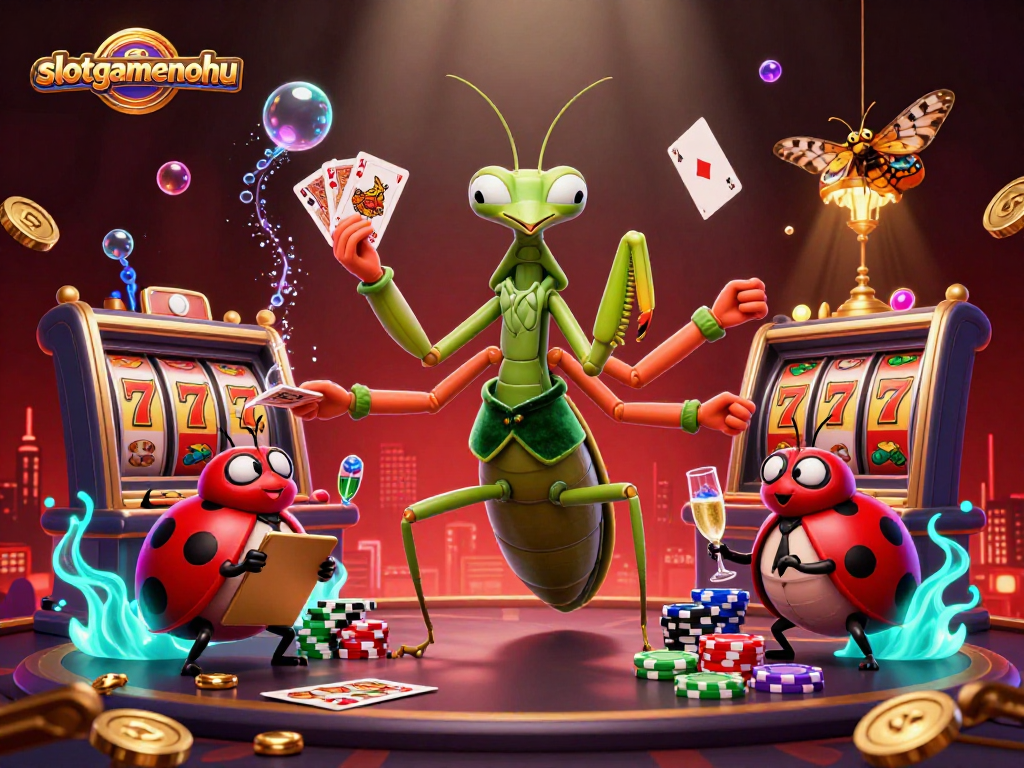 Experience the thrill of slotgamenohu gameplay with vibrant 3D characters and casino elements.
