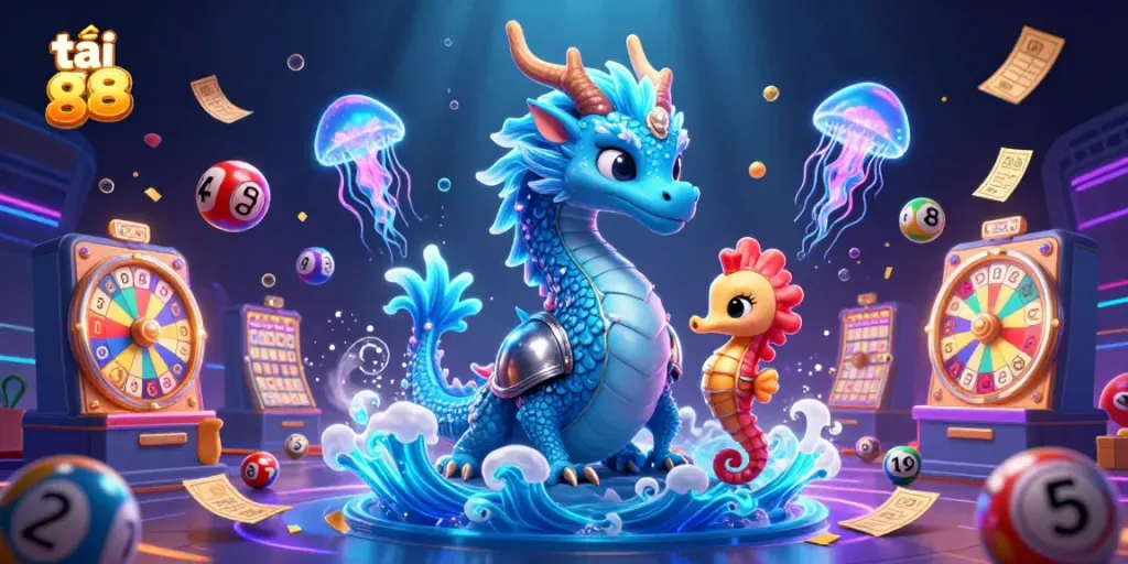 Experience excitement and joy with tải go 88 in a vibrant underwater casino scene filled with lively gaming elements.