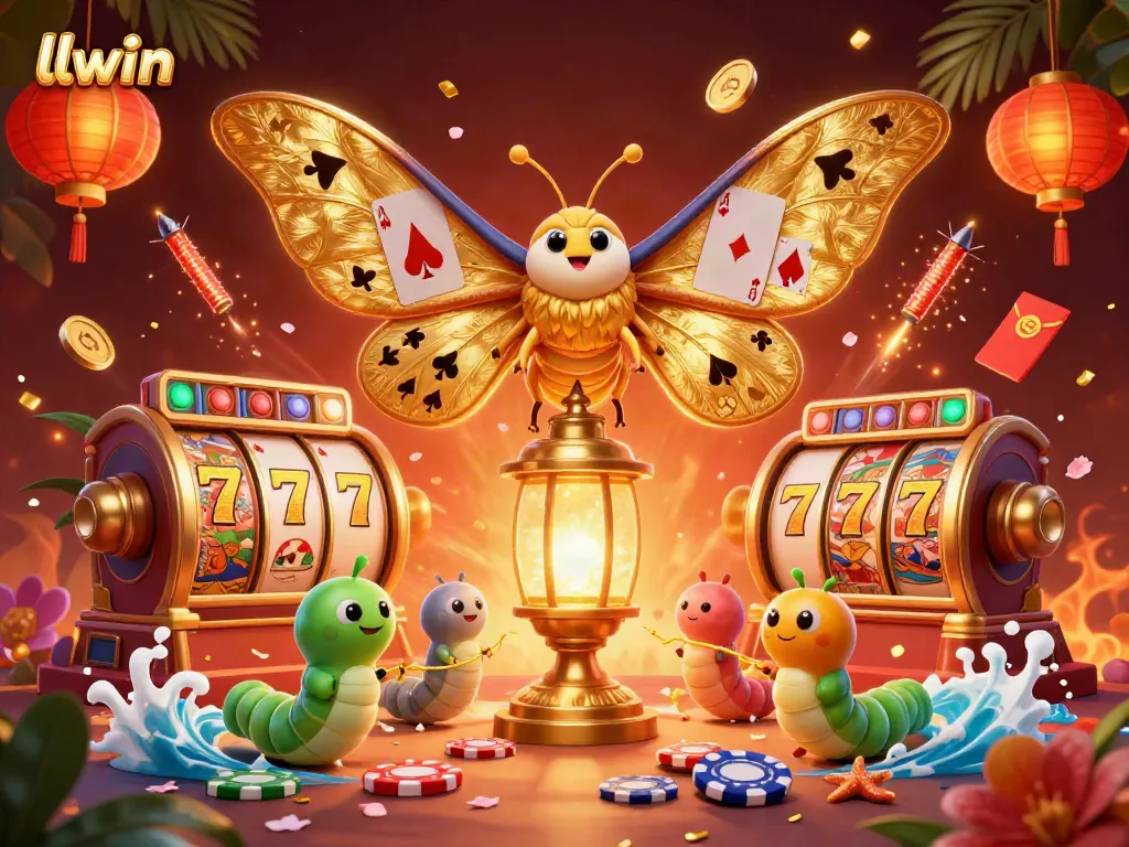 Experience the thrill of llwin gaming with vibrant casino elements in an engaging 3D scene.