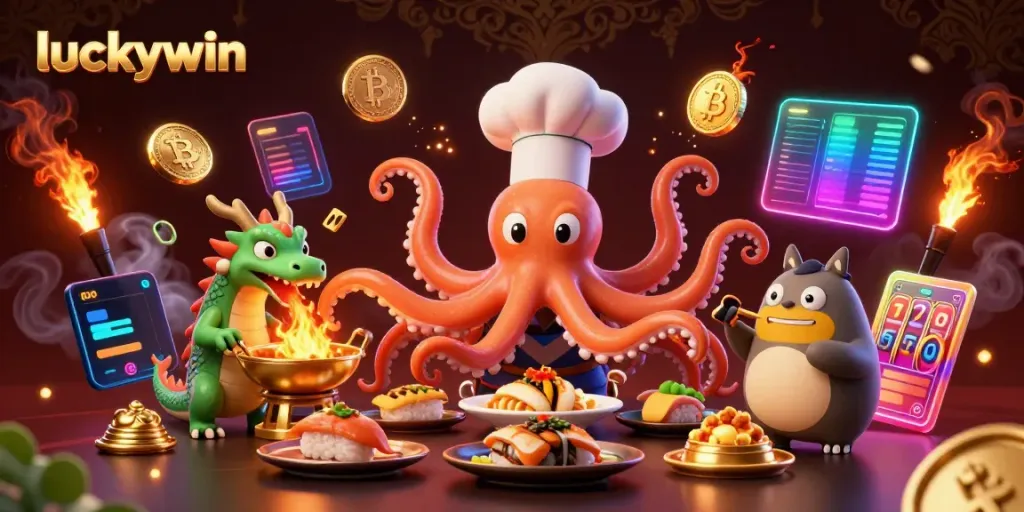 Experience thrilling wins at luckywin with dynamic 3D characters and casino-themed elements.