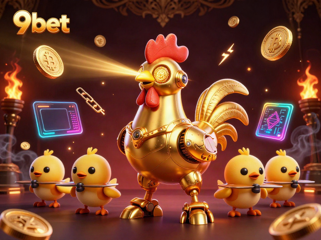 Experience thrilling online gaming with 9bet's vibrant casino elements and futuristic visuals.