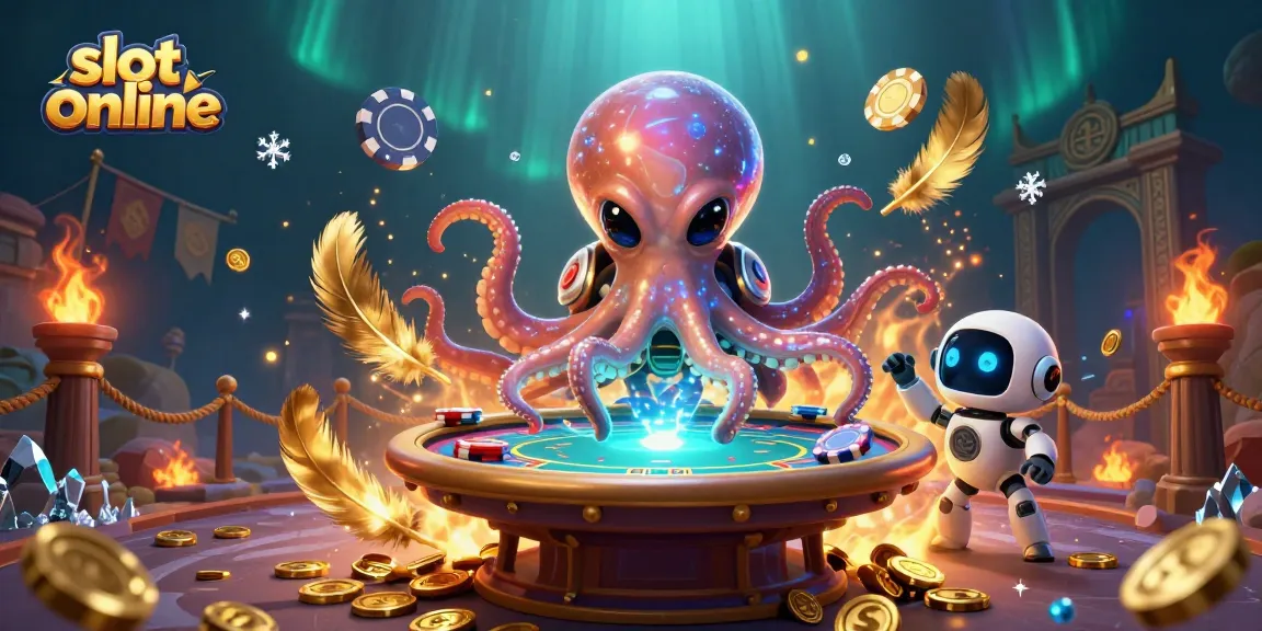 Pemain slot online menghadapi alien dan robot, menang di meja poker dengan chip beredar