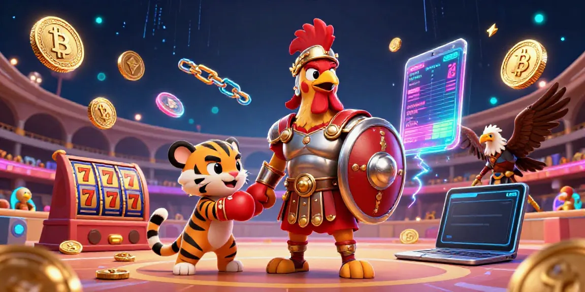Experience the excitement of AU88 with a vibrant digital illustration featuring a rooster and casino elements.