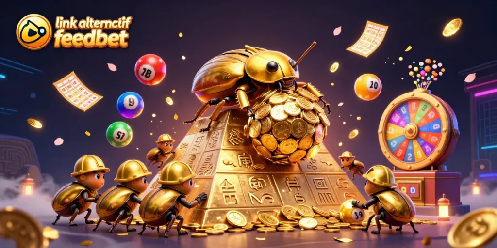 Experience thrilling gaming action with link alternatif feedbet in this vibrant casino illustration.