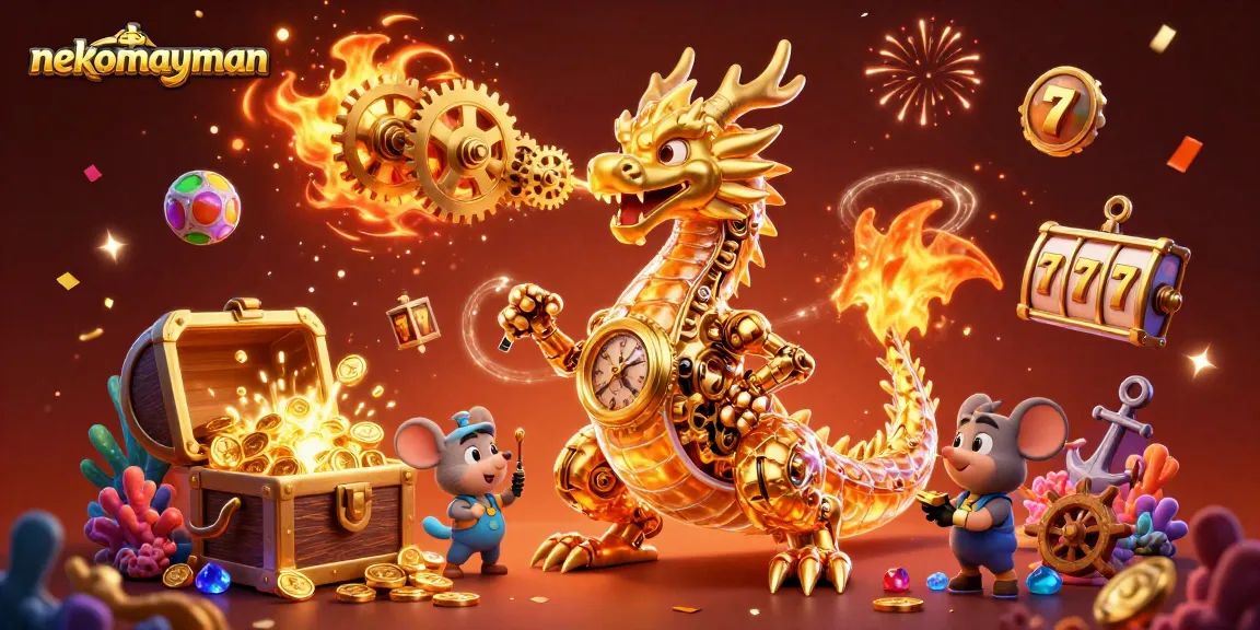Neko May Mắn players enjoy thrilling slot action with vibrant jackpot symbols and golden treasures.