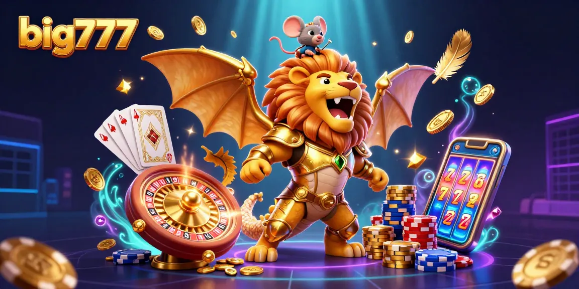 Spin the reels with big777 at this thrilling casino scene showcasing exciting games.