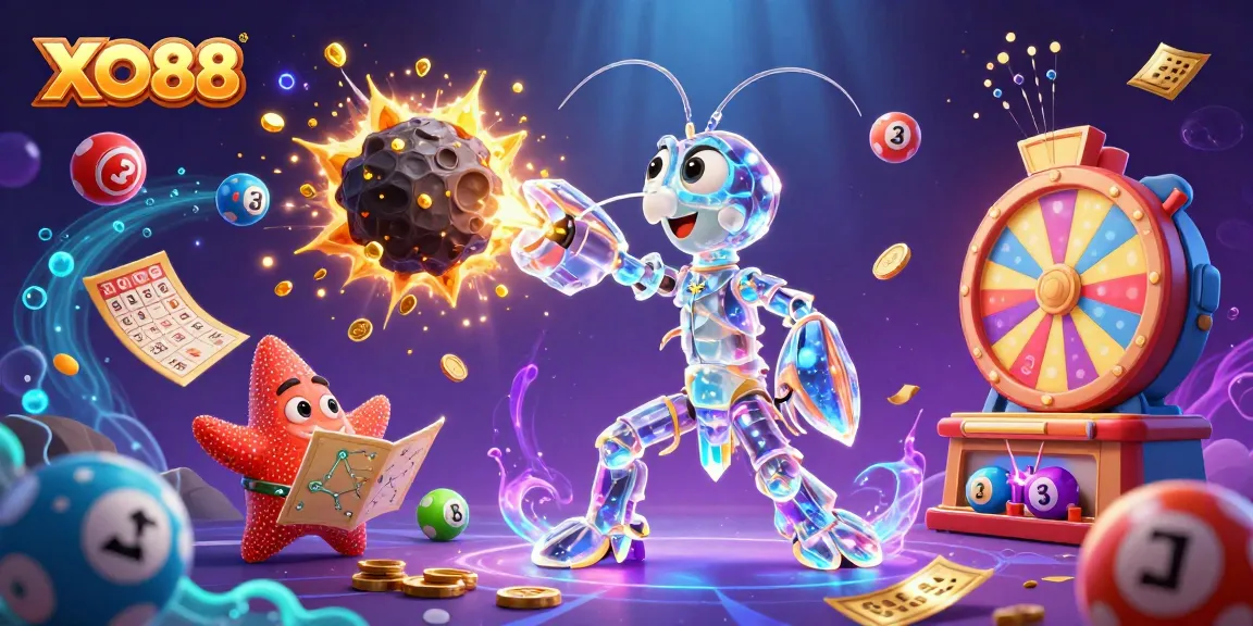 Experience thrilling gaming action with XO88 as a samurai shrimp strikes through golden gems.