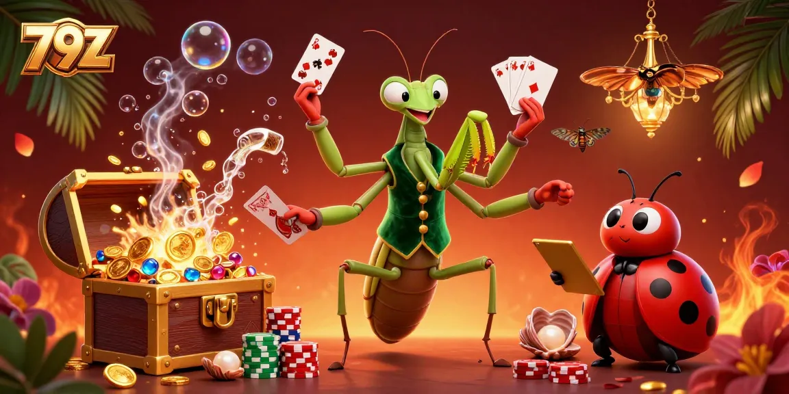 Experience the thrill of 79Z online casino with a vibrant 3D illustration bursting with games and excitement.