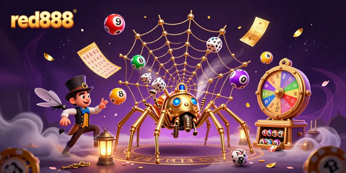 Experience thrilling red888 gaming with a golden steampunk spider and dynamic prize elements.