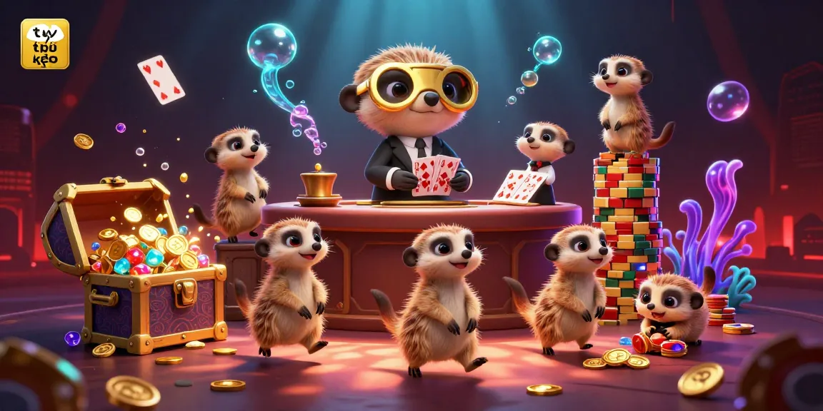Catch the action with tỷ lệ kèo as meerkats manage their casino operation filled with gold and games.
