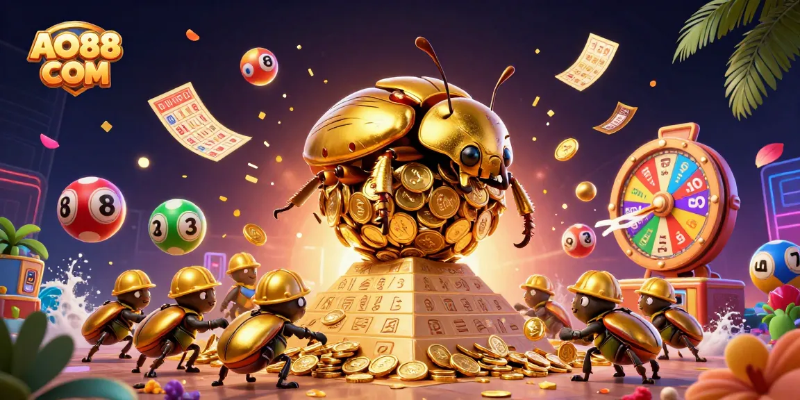 Experience winning opportunities at AO88 COM with colorful lottery elements and dynamic casino symbols.
