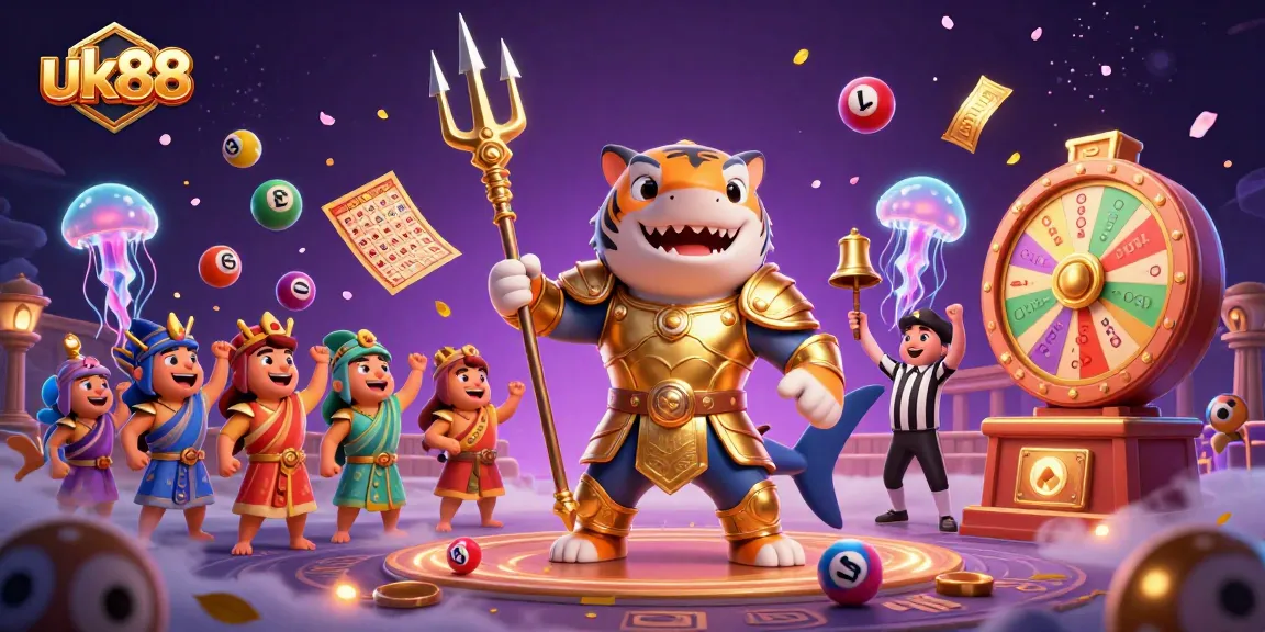 Experience thrilling gameplay with uk88's vibrant underwater casino scene featuring dynamic lottery elements.