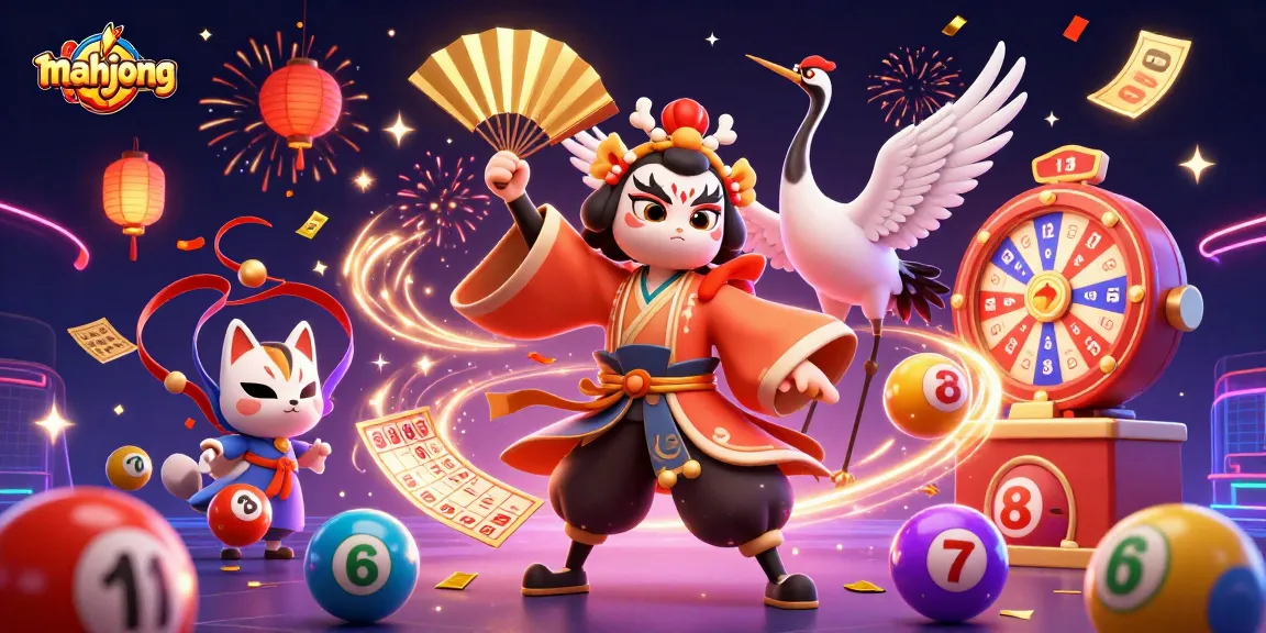 Play mahjong with vivid energy in a festive scene filled with fortune elements and vibrant animations.
