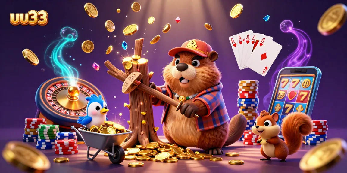 Engage with uu33's exciting casino adventure featuring vibrant characters collecting golden rewards.