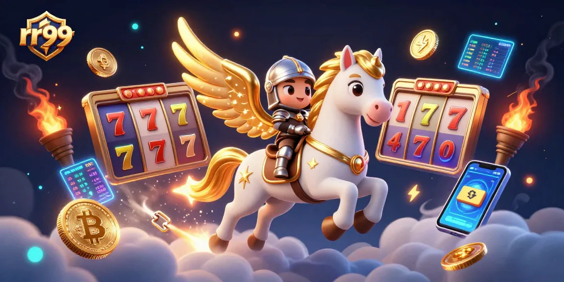 Spin with rr99 as the celestial knight rides through a jackpot-filled universe.