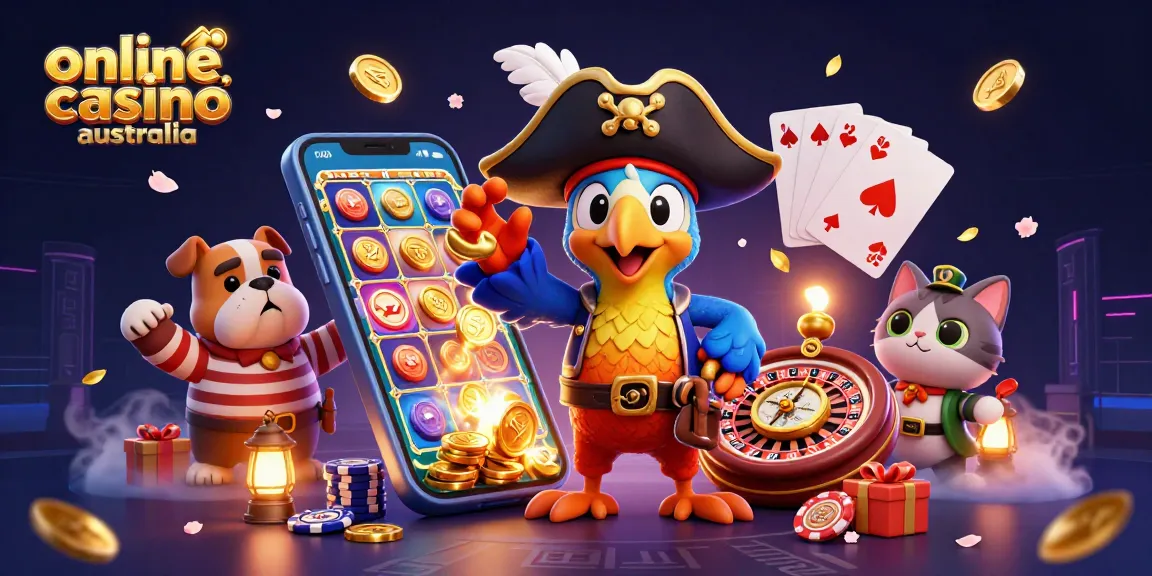 Engaging scene featuring colorful elements of online casino Australia with a vibrant pirate theme.